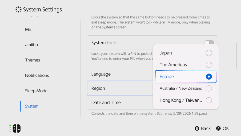 Switch 2 regions