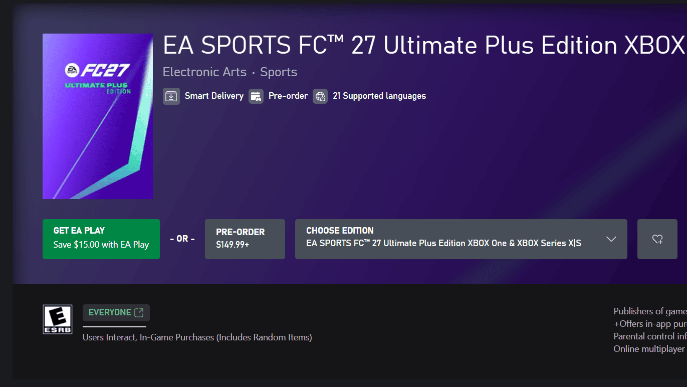 EA SPORTS FC 27 Ultimate Plus Edition